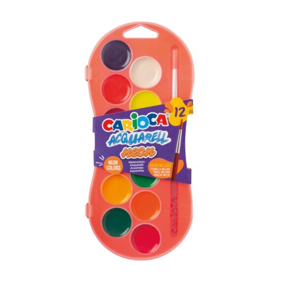 Acuarele Carioca Neon 12 cul/set + pensulă