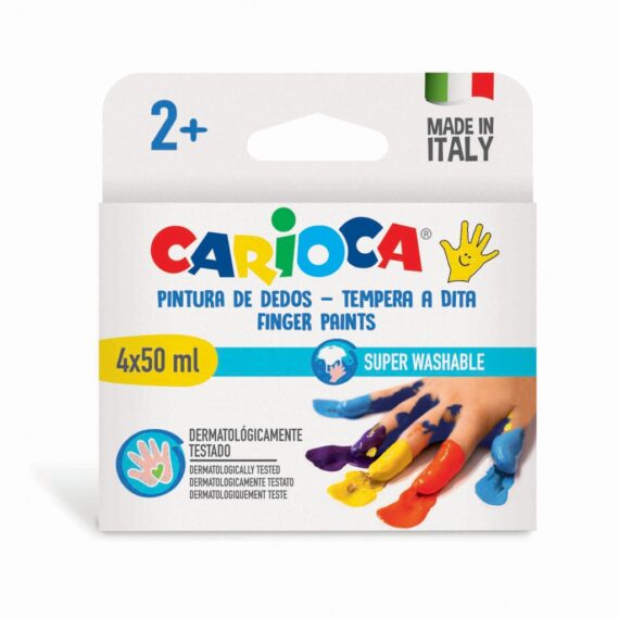 Acuarele Finger Paint Carioca 4×50 ml