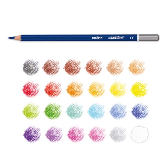 Creioane colorate CARIOCA Acquarell 24/set, în cutie culori
