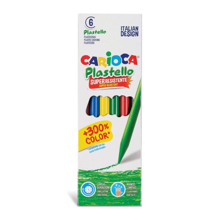 Creioane plastifiate Carioca Plastello 6/set