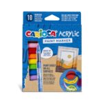 Marker cu vopsea acrilică și vârf pensulă Carioca 10 buc/set