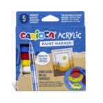 Marker cu vopsea acrilică și vârf pensulă Carioca 5 buc/set