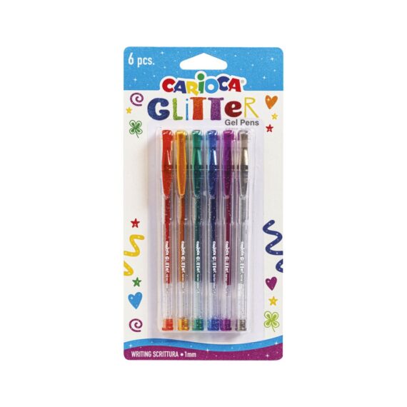 Pix cu gel Carioca Glitter 6 culori/set