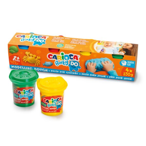 Plastilină Baby Dough Carioca 4 x 150 g, la cutie