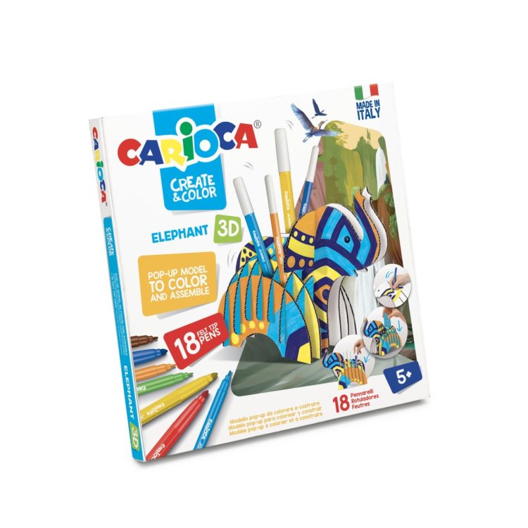 Set creativ Create & Color Carioca Elefant 3D